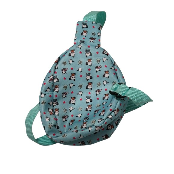 POCHACCO Mini Sling Blue Graphic Print Backpack “Every Day Is Good” - Picture 4 of 7